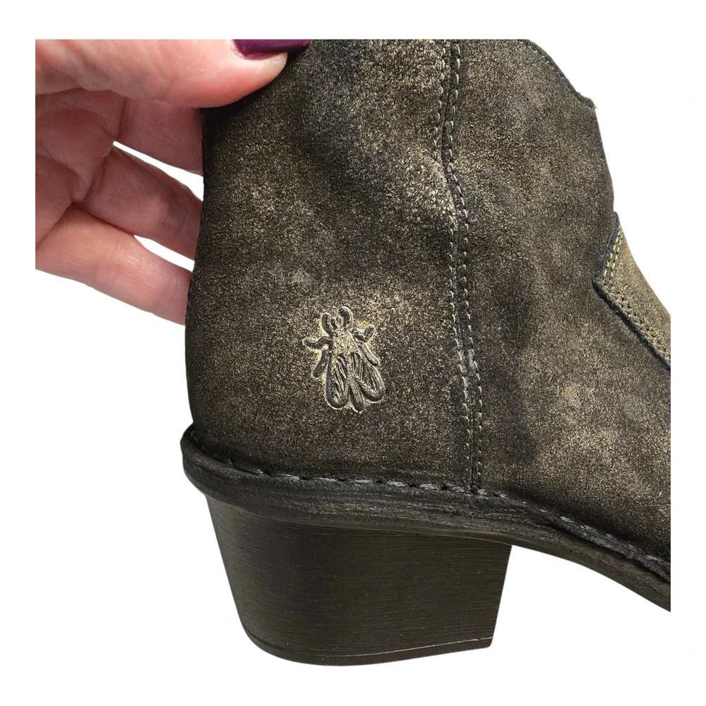 Fly London Ankle Boots Womens Size 39 Griffon Olive Leather Earthy Grunge Urban